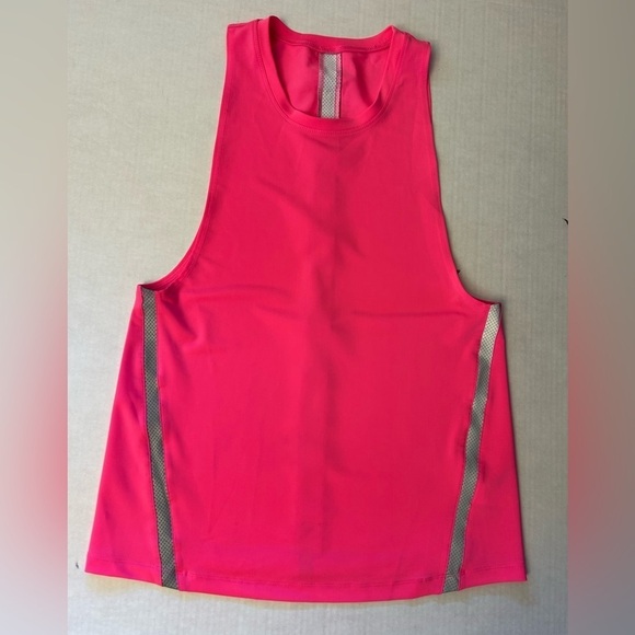 Jessica Simpson The warm up tank top pink with metallic stripes Sz-M. X7 - Picture 5 of 11